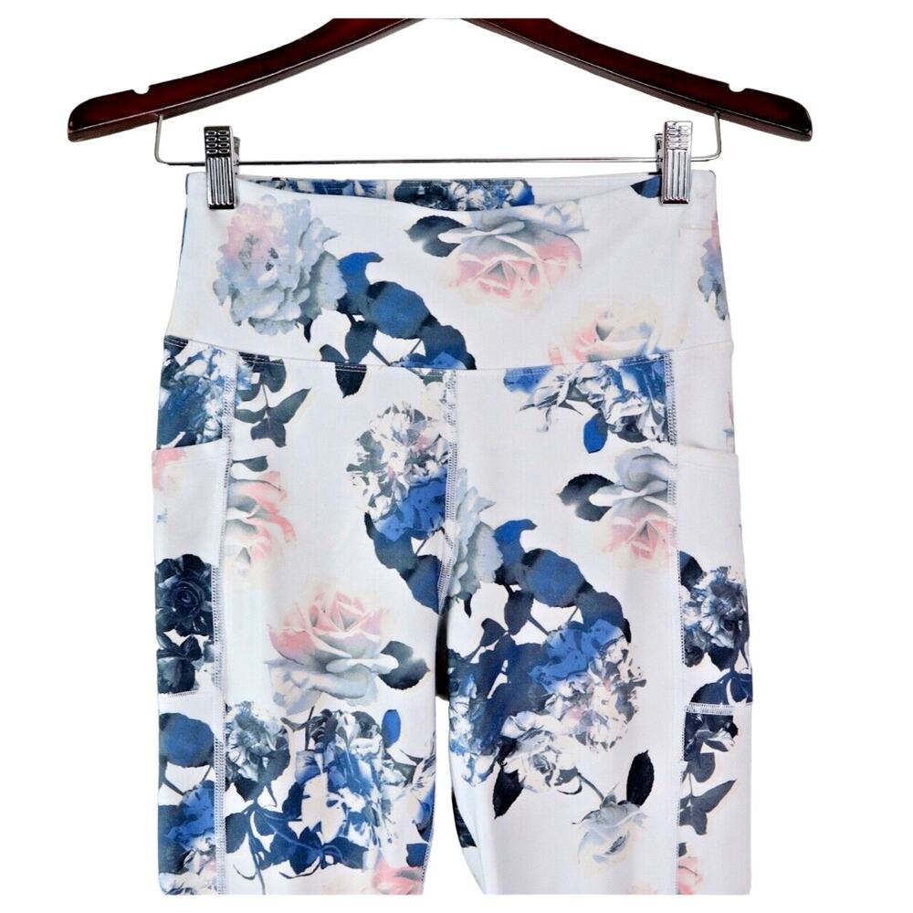 Marika Size M High Rise Leggings Pocket Blue Pink White MLL1145A - Picture 2 of 8